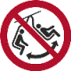 Znaki zakazu - Zakaz bujania krzesekiem (nowy wedug ISO 7010)